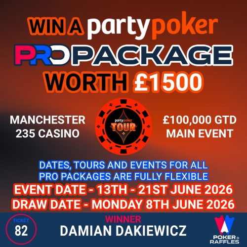 Win a partypoker Tour PRO Package Worth £1500