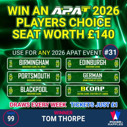 Win an APAT 2026 Players Choice Seat (£140) #31